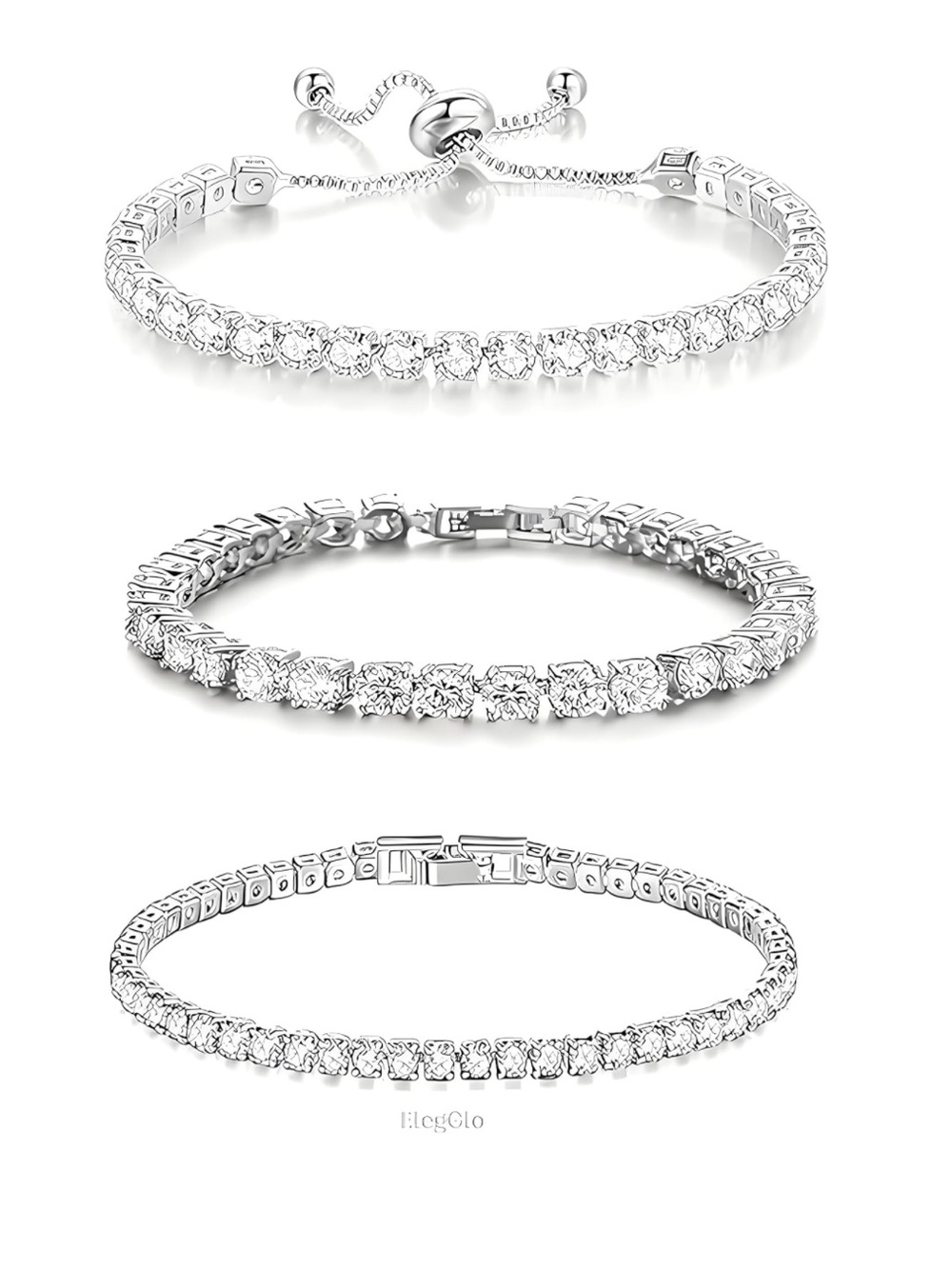 Cubic Zirconia Tennis Bracelet 4mm Adjustable Sparkle Jewelry Fifi’s Closet - Picture 2 of 10